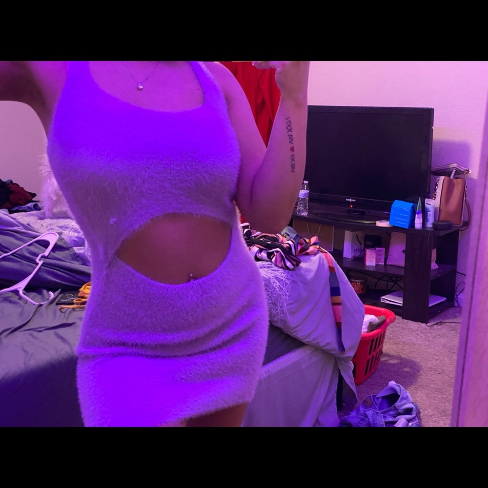 Fuzzy purple dress